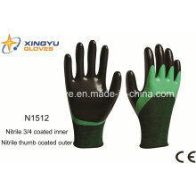 Полиэстер + Spandex Shell Нитриловые защитные рабочие перчатки (N1512)